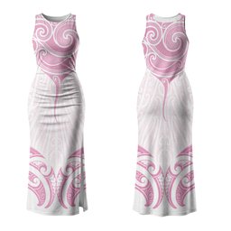 New Zealand Manta Ray Tattoo Family Matching Tank Maxi Dress and Hawaiian Shirt Aotearoa Maori Haehae Pink