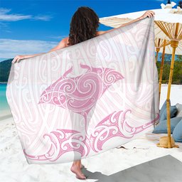New Zealand Manta Ray Tattoo Sarong Aotearoa Maori Haehae Pink