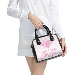 New Zealand Manta Ray Tattoo Shoulder Handbag Aotearoa Maori Haehae Pink