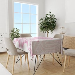 New Zealand Manta Ray Tattoo Tablecloth Aotearoa Maori Haehae Pink