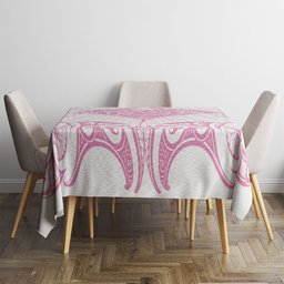 New Zealand Manta Ray Tattoo Tablecloth Aotearoa Maori Haehae Pink