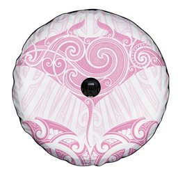 New Zealand Manta Ray Tattoo Spare Tire Cover Aotearoa Maori Haehae Pink