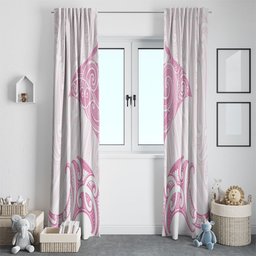 New Zealand Manta Ray Tattoo Window Curtain Aotearoa Maori Haehae Pink