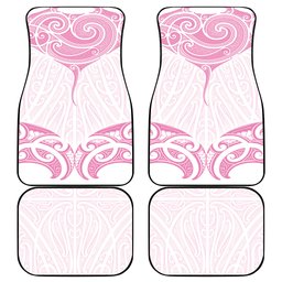 New Zealand Manta Ray Tattoo Car Mats Aotearoa Maori Haehae Pink