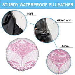 New Zealand Manta Ray Tattoo Spare Tire Cover Aotearoa Maori Haehae Pink