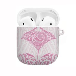 New Zealand Manta Ray Tattoo AirPods Case Aotearoa Maori Haehae Pink