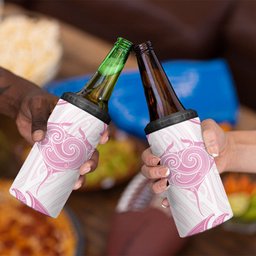 New Zealand Manta Ray Tattoo 4 in 1 Can Cooler Tumbler Aotearoa Maori Haehae Pink