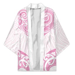 New Zealand Manta Ray Tattoo Kimono Aotearoa Maori Haehae Pink