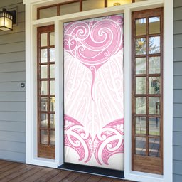 New Zealand Manta Ray Tattoo Door Cover Aotearoa Maori Haehae Pink