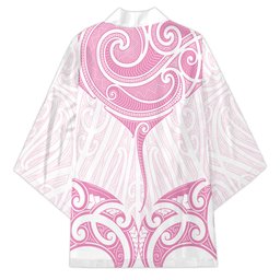 New Zealand Manta Ray Tattoo Kimono Aotearoa Maori Haehae Pink