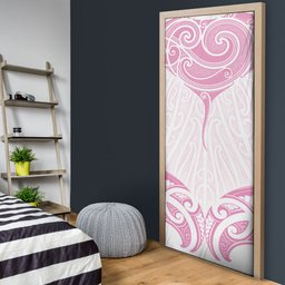 New Zealand Manta Ray Tattoo Door Cover Aotearoa Maori Haehae Pink