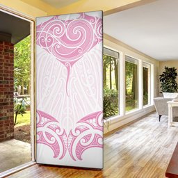 New Zealand Manta Ray Tattoo Door Cover Aotearoa Maori Haehae Pink