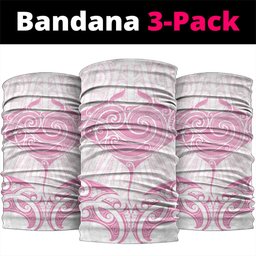 New Zealand Manta Ray Tattoo Neck Gaiter Aotearoa Maori Haehae Pink