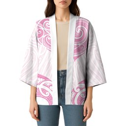 New Zealand Manta Ray Tattoo Kimono Aotearoa Maori Haehae Pink