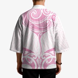 New Zealand Manta Ray Tattoo Kimono Aotearoa Maori Haehae Pink