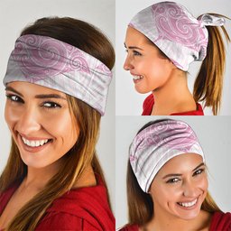 New Zealand Manta Ray Tattoo Neck Gaiter Aotearoa Maori Haehae Pink