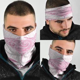 New Zealand Manta Ray Tattoo Neck Gaiter Aotearoa Maori Haehae Pink