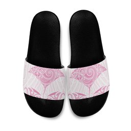 New Zealand Manta Ray Tattoo Slide Sandals Aotearoa Maori Haehae Pink