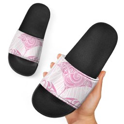 New Zealand Manta Ray Tattoo Slide Sandals Aotearoa Maori Haehae Pink