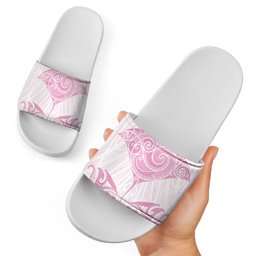 New Zealand Manta Ray Tattoo Slide Sandals Aotearoa Maori Haehae Pink