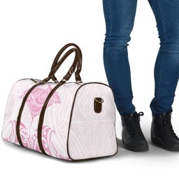 New Zealand Manta Ray Tattoo Travel Bag Aotearoa Maori Haehae Pink