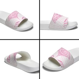 New Zealand Manta Ray Tattoo Slide Sandals Aotearoa Maori Haehae Pink