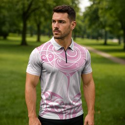 New Zealand Manta Ray Tattoo Zipper Polo Shirt Aotearoa Maori Haehae Pink