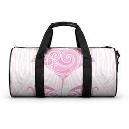 New Zealand Manta Ray Tattoo Duffle Bag Aotearoa Maori Haehae Pink