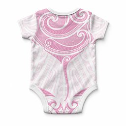 New Zealand Manta Ray Tattoo Baby Onesie Aotearoa Maori Haehae Pink