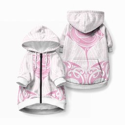 New Zealand Manta Ray Tattoo Pet Hoodie Aotearoa Maori Haehae Pink