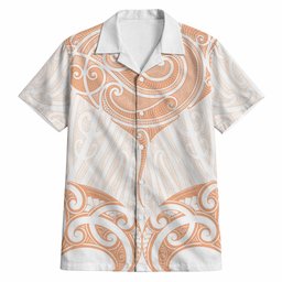 New Zealand Manta Ray Tattoo Hawaiian Shirt Aotearoa Maori Haehae Orange
