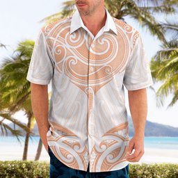 New Zealand Manta Ray Tattoo Hawaiian Shirt Aotearoa Maori Haehae Orange