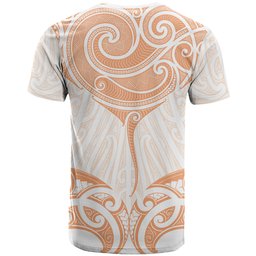 New Zealand Manta Ray Tattoo T Shirt Aotearoa Maori Haehae Orange