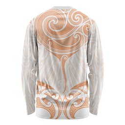 New Zealand Manta Ray Tattoo Long Sleeve Shirt Aotearoa Maori Haehae Orange