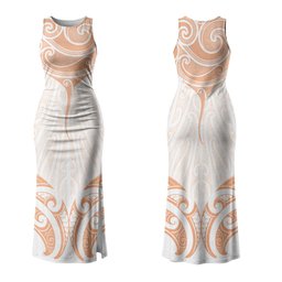New Zealand Manta Ray Tattoo Couples Matching Tank Maxi Dress and Long Sleeve Button Shirt Aotearoa Maori Haehae Orange