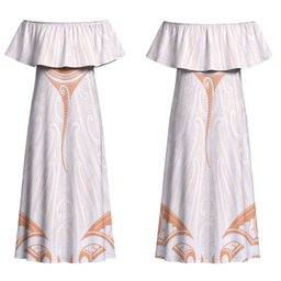 New Zealand Manta Ray Tattoo Family Matching Off Shoulder Maxi Dress and Hawaiian Shirt Aotearoa Maori Haehae Orange