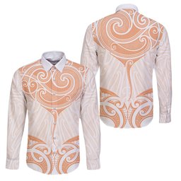 New Zealand Manta Ray Tattoo Family Matching Off Shoulder Maxi Dress and Hawaiian Shirt Aotearoa Maori Haehae Orange