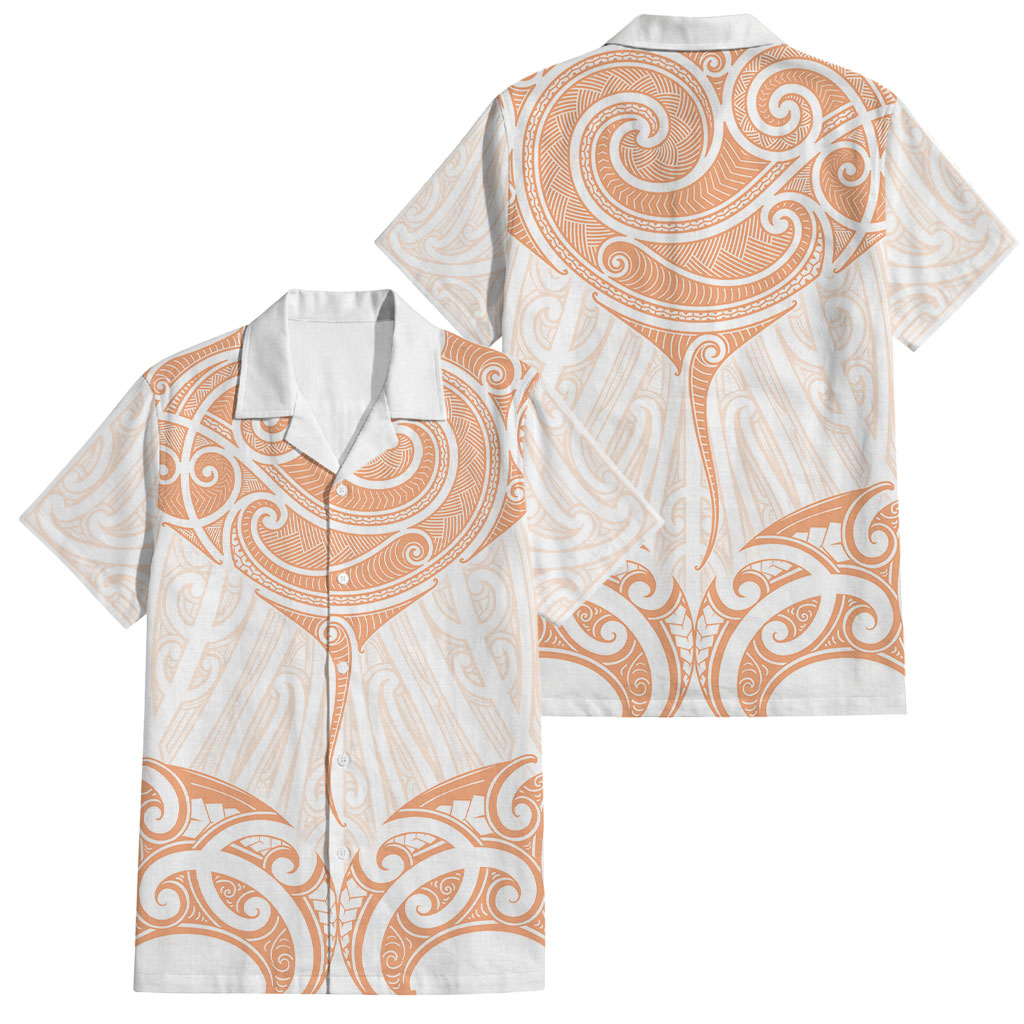 New Zealand Manta Ray Tattoo Family Matching Tank Maxi Dress and Hawaiian Shirt Aotearoa Maori Haehae Orange
