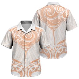 New Zealand Manta Ray Tattoo Family Matching Summer Maxi Dress and Hawaiian Shirt Aotearoa Maori Haehae Orange