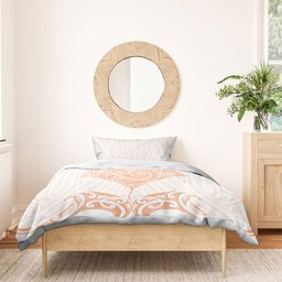 New Zealand Manta Ray Tattoo Bedding Set Aotearoa Maori Haehae Orange