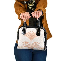 New Zealand Manta Ray Tattoo Shoulder Handbag Aotearoa Maori Haehae Orange