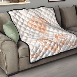 New Zealand Manta Ray Tattoo Quilt Aotearoa Maori Haehae Orange