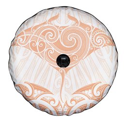 New Zealand Manta Ray Tattoo Spare Tire Cover Aotearoa Maori Haehae Orange