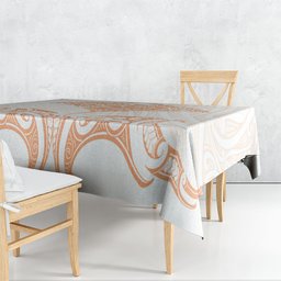 New Zealand Manta Ray Tattoo Tablecloth Aotearoa Maori Haehae Orange
