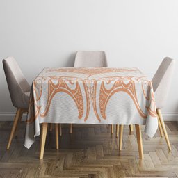New Zealand Manta Ray Tattoo Tablecloth Aotearoa Maori Haehae Orange