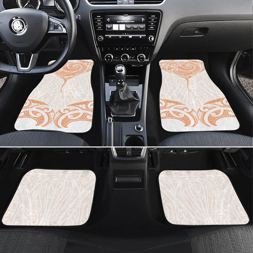 New Zealand Manta Ray Tattoo Car Mats Aotearoa Maori Haehae Orange