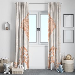 New Zealand Manta Ray Tattoo Window Curtain Aotearoa Maori Haehae Orange