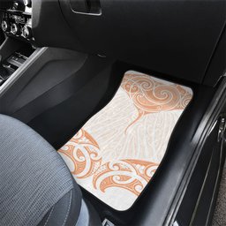 New Zealand Manta Ray Tattoo Car Mats Aotearoa Maori Haehae Orange