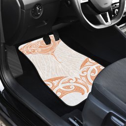 New Zealand Manta Ray Tattoo Car Mats Aotearoa Maori Haehae Orange