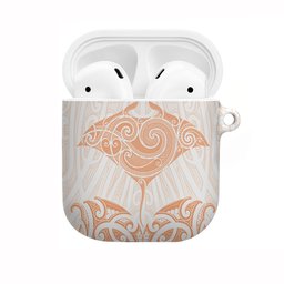 New Zealand Manta Ray Tattoo AirPods Case Aotearoa Maori Haehae Orange